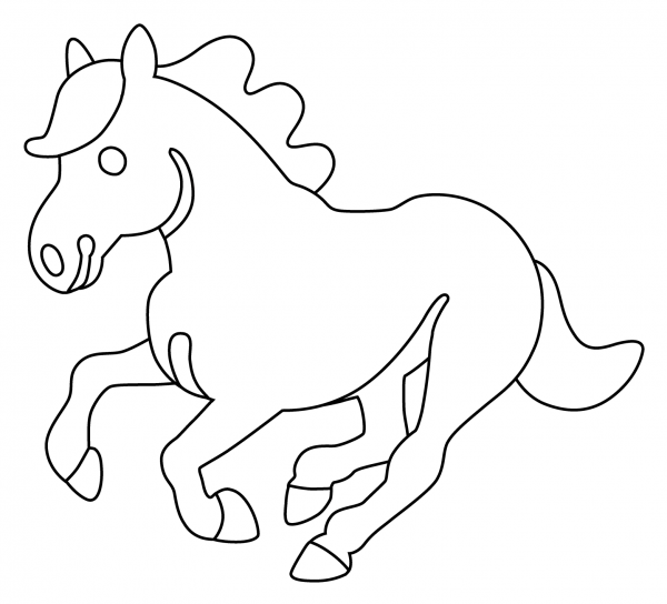 Horse Emoji coloring page image