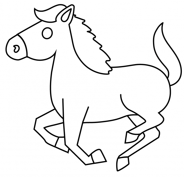 Horse Emoji coloring page image