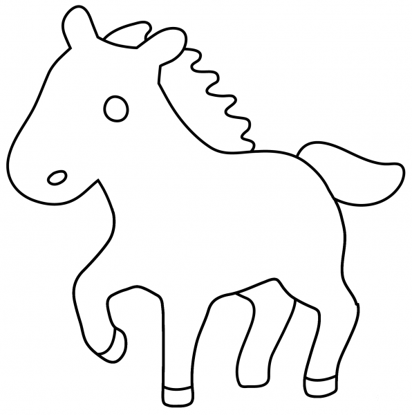 Horse Emoji coloring page image
