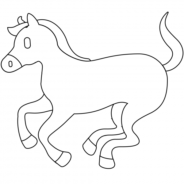 Horse Emoji coloring page image