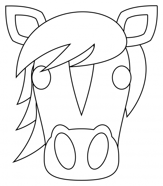 Horse Face coloring page image