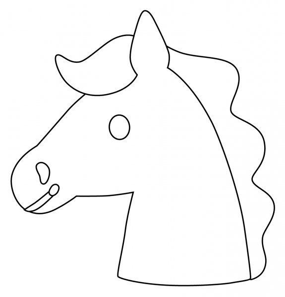 Horse Face Emoji coloring page image