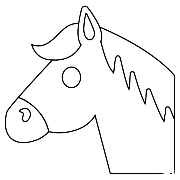 Horse Face Emoji coloring page image