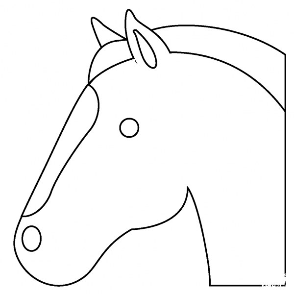 Horse Face Emoji coloring page image