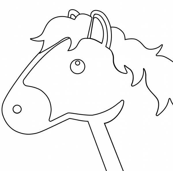 Horse Face Emoji coloring page image