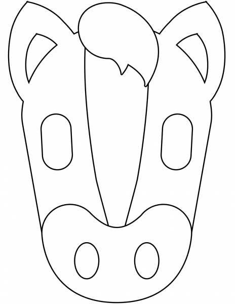 Horse Face Emoji coloring page image