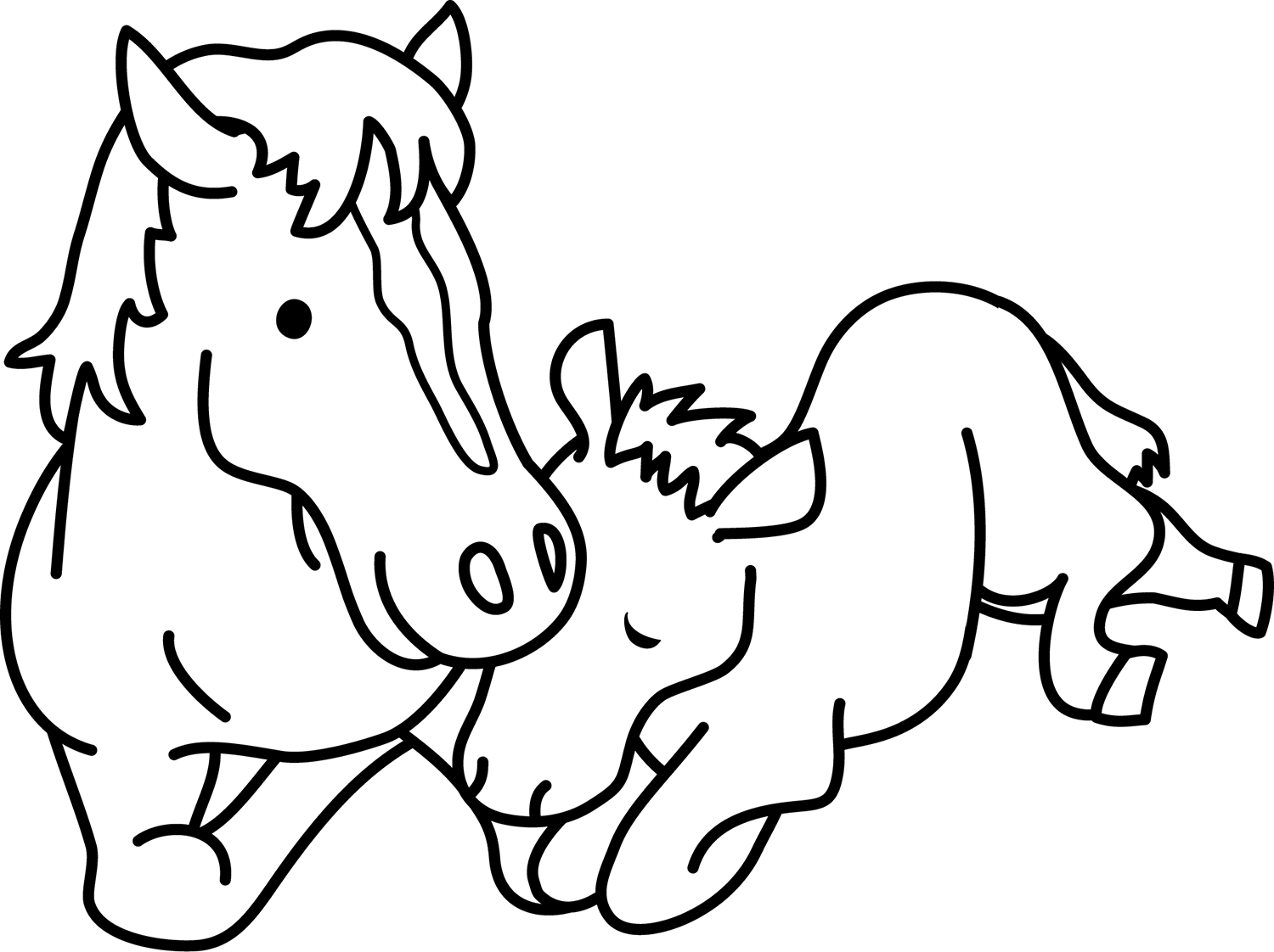 Horse Mare and Foal coloring page - ColouringPages