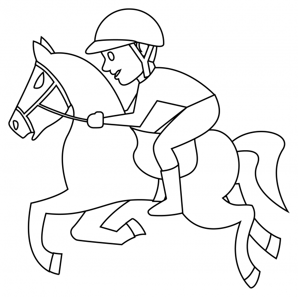 Horse Racing coloring page image