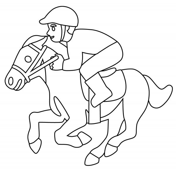 Horse Racing Emoji coloring page image