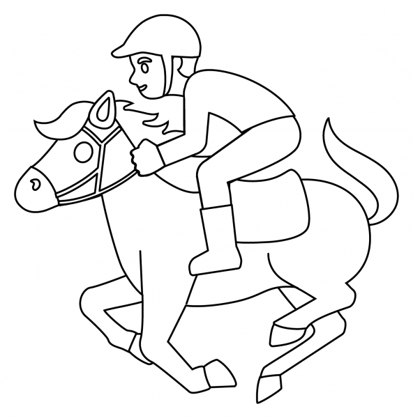 Horse Racing Emoji coloring page image