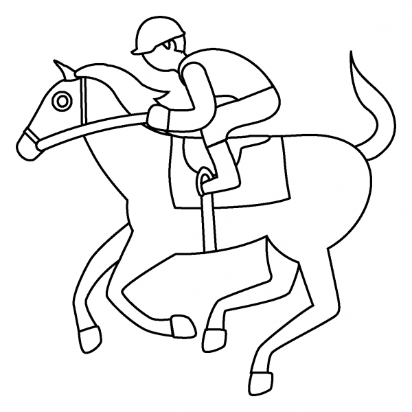 Horse Racing Emoji coloring page image