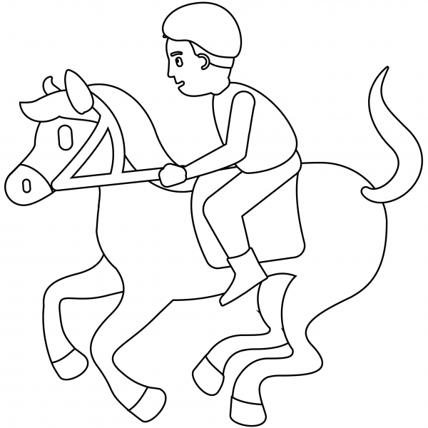 Horse Racing Emoji coloring page image