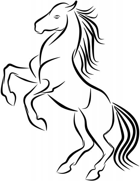 Horse Tattoo coloring page image