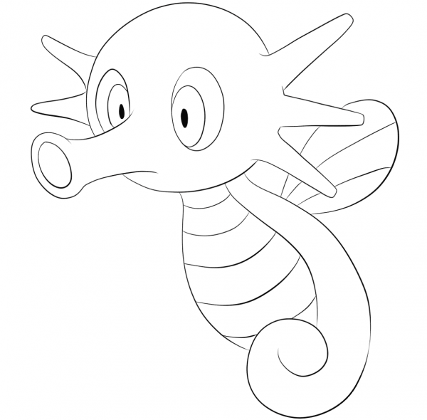 Horsea coloring page image