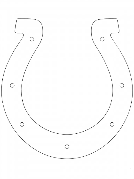 Horseshoe outline coloring page image