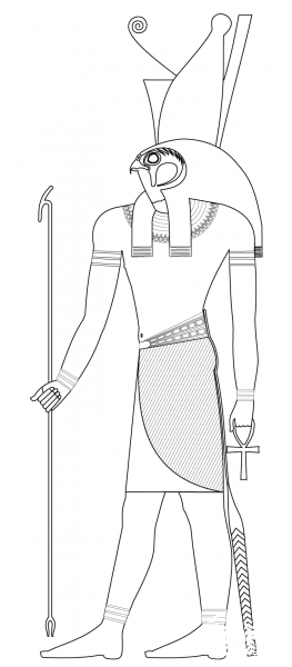 Horus, Ancient Egyptian God coloring page image