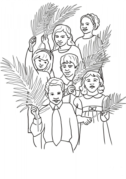 Hosanna for Jesus coloring page image