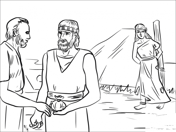 Hosea Took Gomer from the Slave Market coloring page image