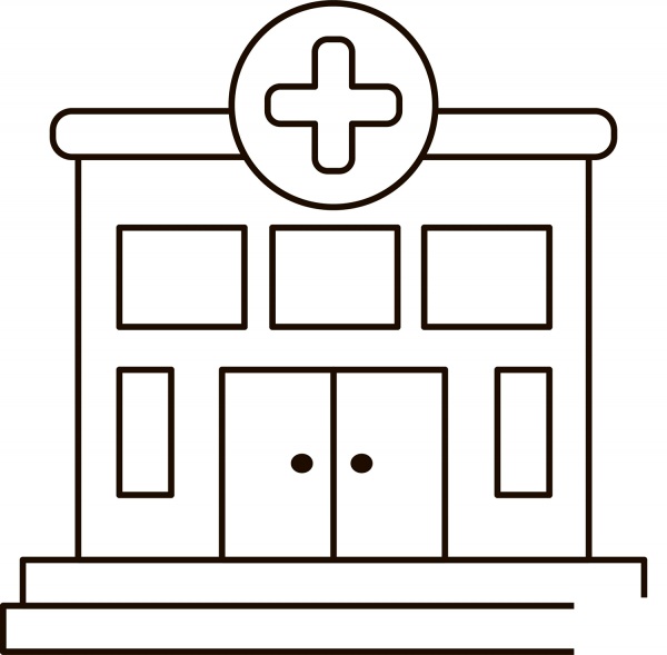 Hospital coloring page image