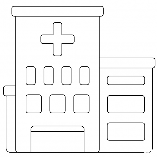 Hospital Emoji coloring page image