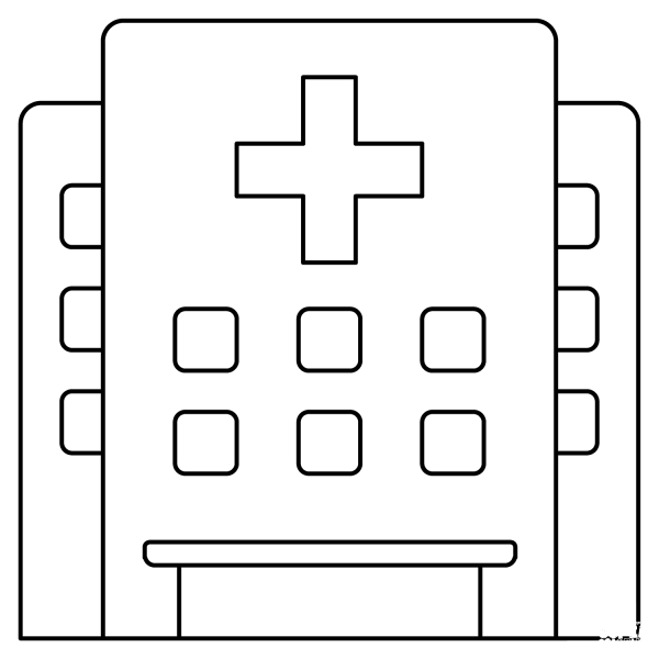 Hospital Emoji coloring page image