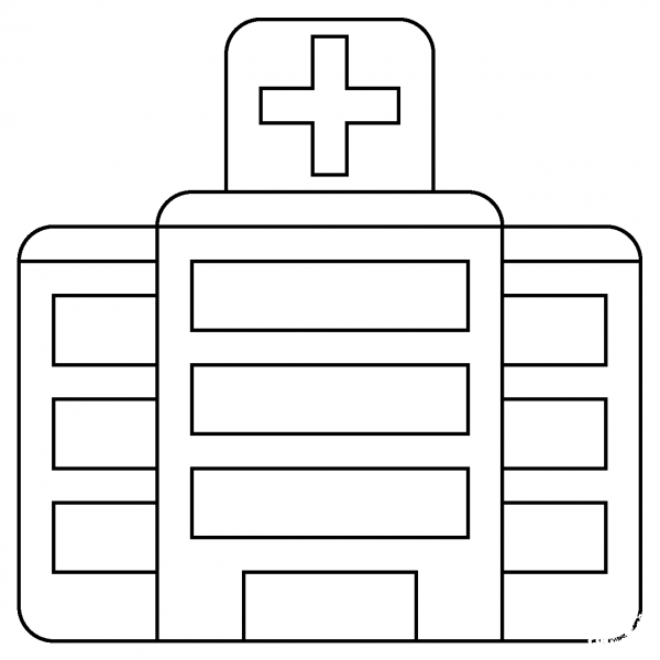 Hospital Emoji coloring page image