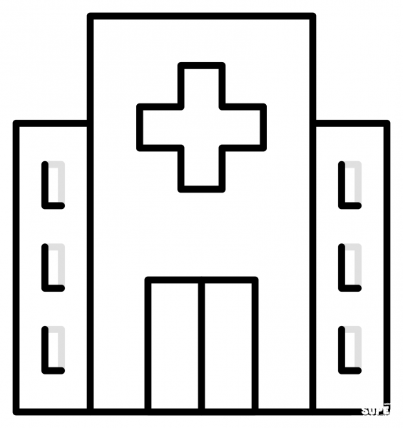 Hospital Emoji coloring page image