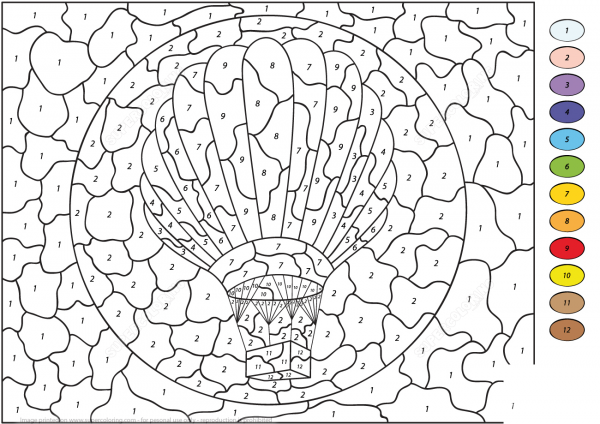 Hot Air Balloon Color by Number image