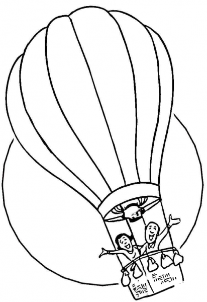 Hot Air Balloon  coloring page image