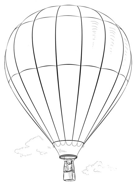 Hot Air Baloon coloring page image
