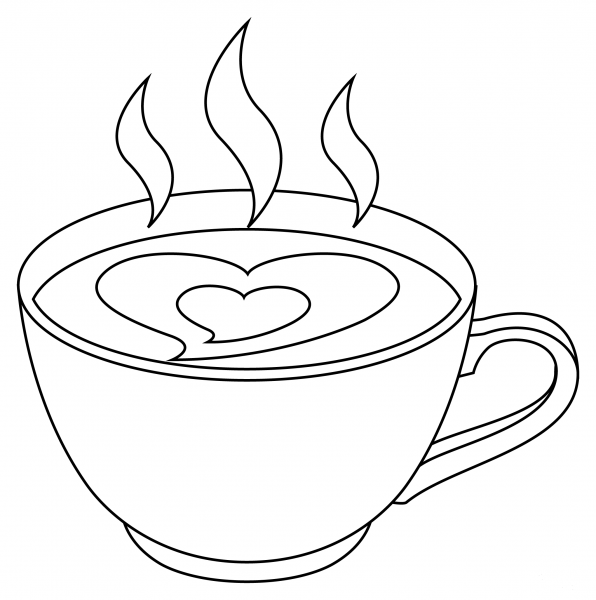 Hot Beverage coloring page image