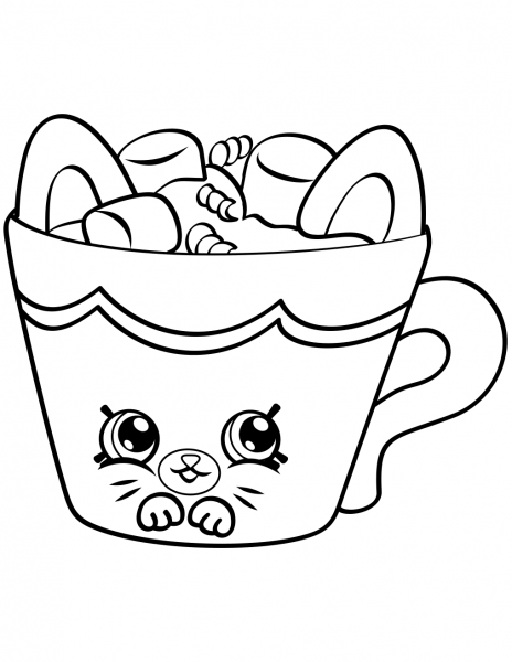 Hot Choc Petkins Shopkin coloring page image
