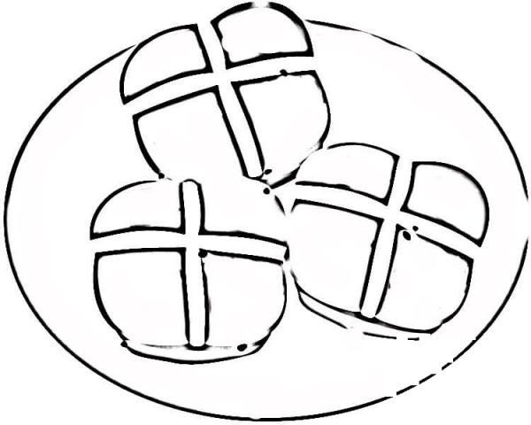Hot Cross Buns coloring page image