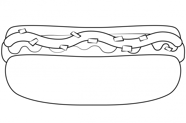 Hot Dog coloring page image