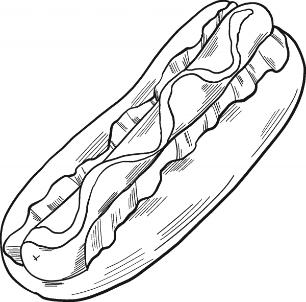 Hot Dog coloring page image