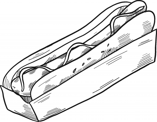 Hot Dog coloring page image