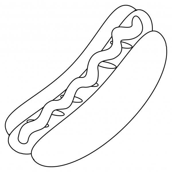 Hot Dog coloring page image