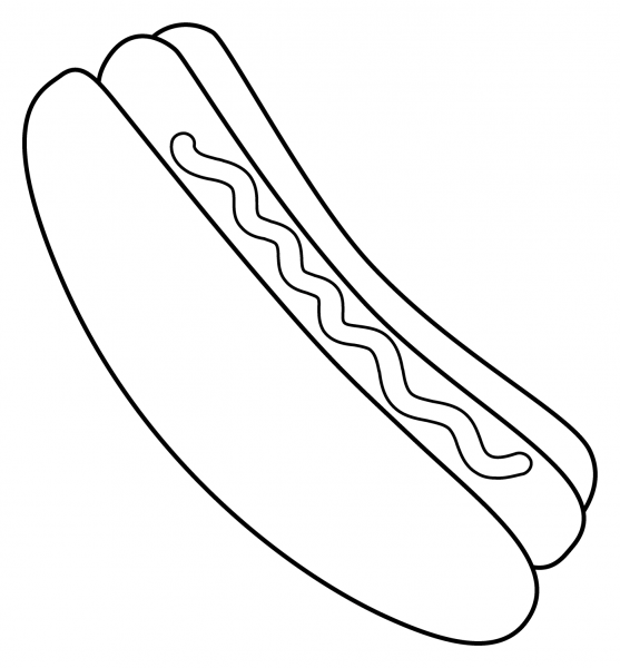Hot Dog Emoji coloring page image