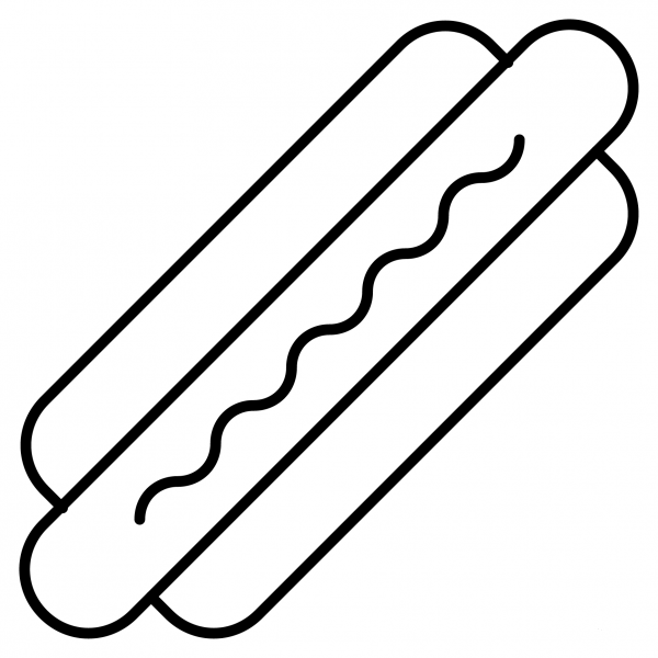 Hot Dog Emoji coloring page image