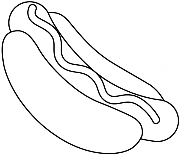 Hot Dog Emoji coloring page image