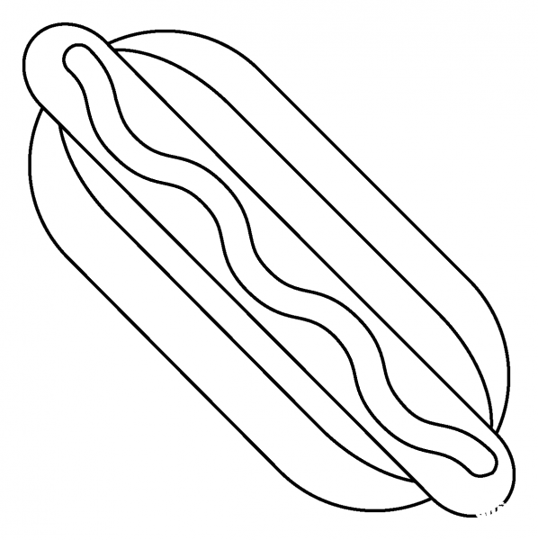 Hot Dog Emoji coloring page image