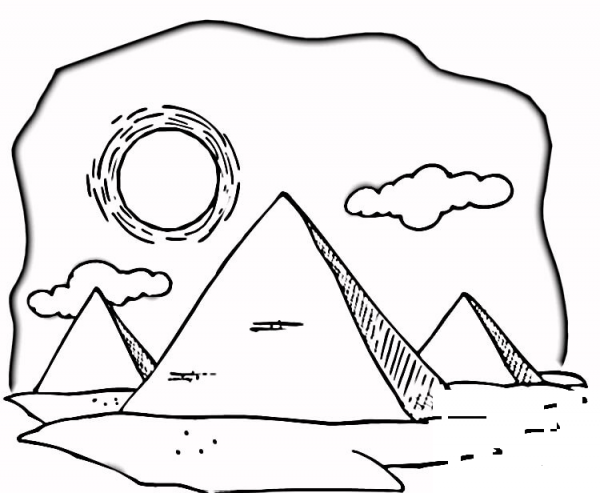 Hot Egyptian Desert  coloring page image