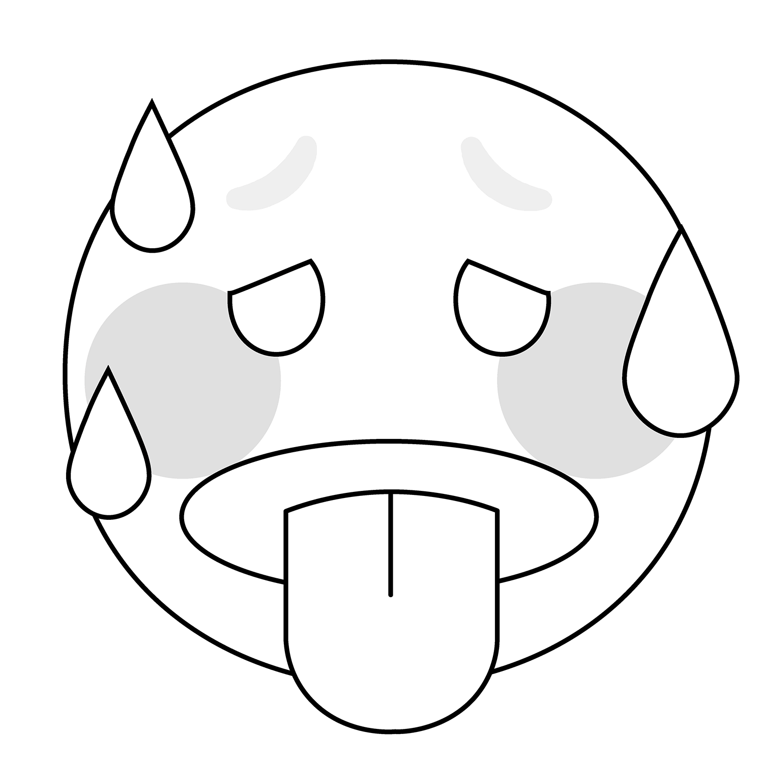 Hot Face Emoji coloring page - ColouringPages