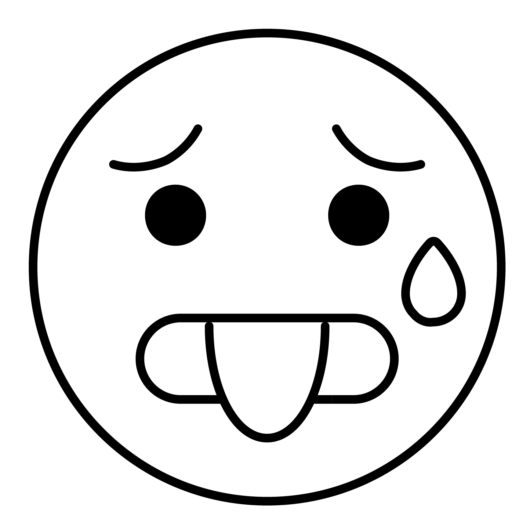 Hot Face Emoji Coloring Page - Colouringpages