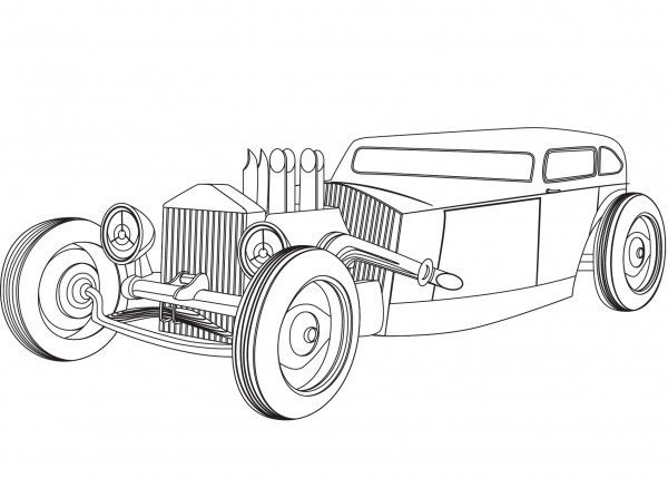 Hot Rod coloring page image