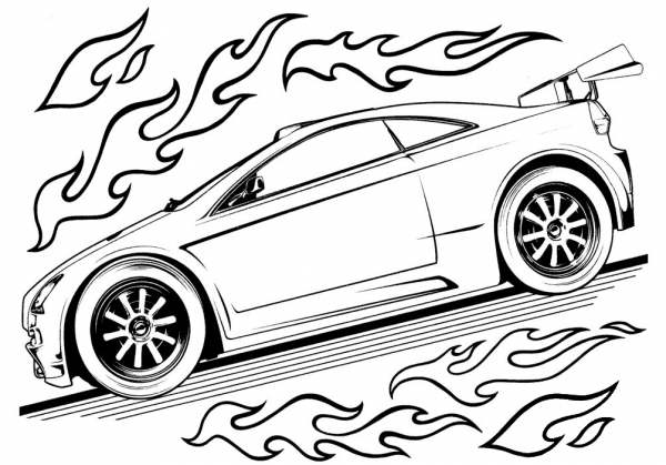 Hot Wheels Car coloring page image