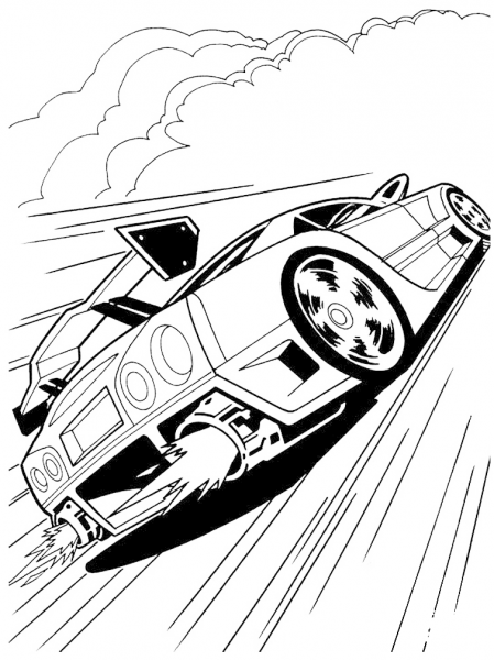 Hot Wheels coloring page image