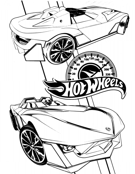 Hot Wheels coloring page image