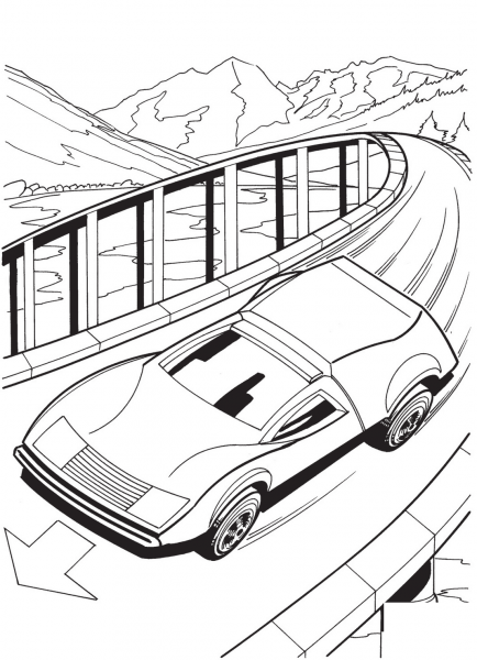 Hot Wheels coloring page image