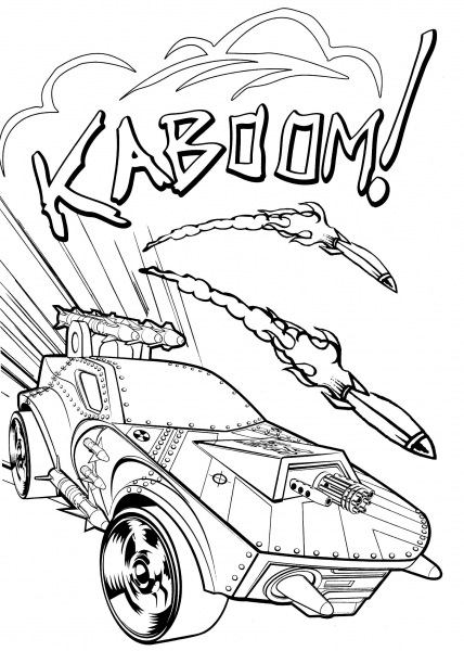 Hot Wheels Kaboom coloring page image